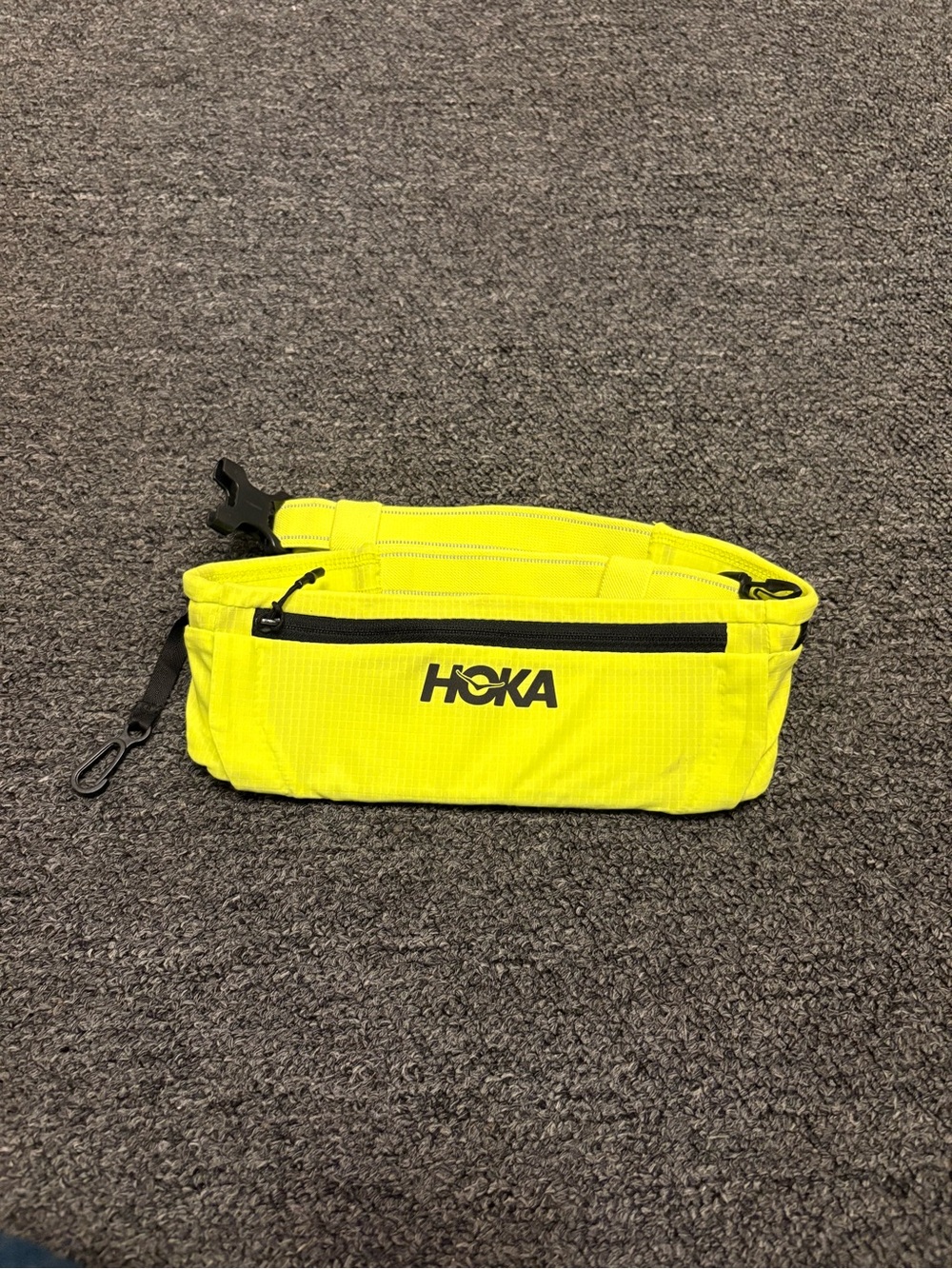 Hoka Bright Yellow Waist Pack with Black Accents